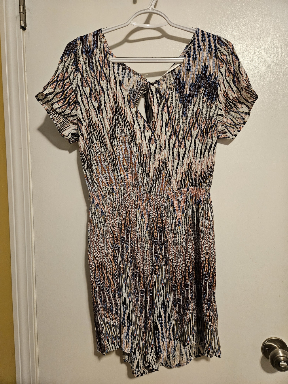 Women’s Printed Tie-Back Romper in Multicolor